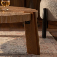 Thumbnail for Wood Round Coffee Table For Living Room
