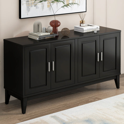 4 Door Sideboard Storage Cabinet With Gantry With Adjustable Shelves
