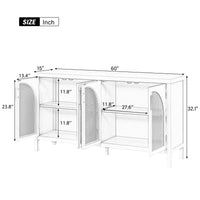 Thumbnail for Sideboard With Rattan Door & Metal Handles For Living Room