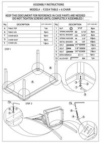 Thumbnail for 7pcs Dining Set Dining Table 6 Side Chairs