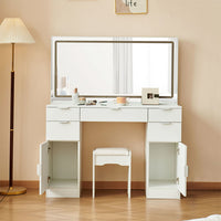 Thumbnail for Dressing Table Set With LED Mirror And 3 Lighting Modes