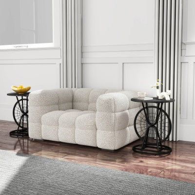 2 Piece Vintage Industrial Wheel Design Side Table