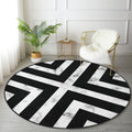 Black and White Decorative Living Room Area Rug
