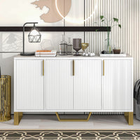 Thumbnail for Modern Sideboard Kitchen Cabinet With Four Doors, Metal Handles And Legs And Adjustable Shelves