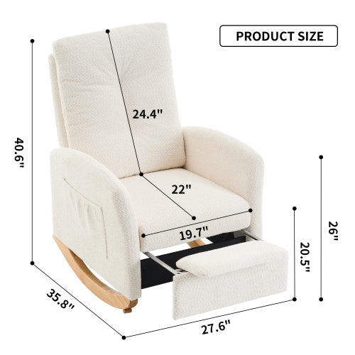 Accent Rocking Chair With Footrest