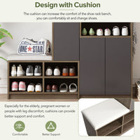 Thumbnail for 2-in-1 Shoe Storage Bench And Shoe Cabinet