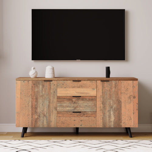 Cabinet With Adjustable Shelves with Three Drawers