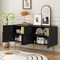 Thumbnail for Modern And Elegant 4-door Sideboard Buffet Cabinet With Gold Metal Handle