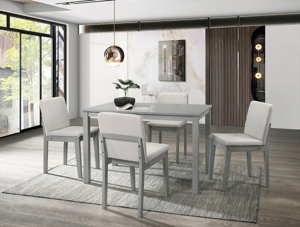 Grey Finish 5 Piece Dining Room Set Dining Table
