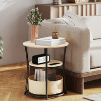 Thumbnail for Round Side Table With Charging Station