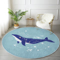 Kids Room Blue Whale Round Rug