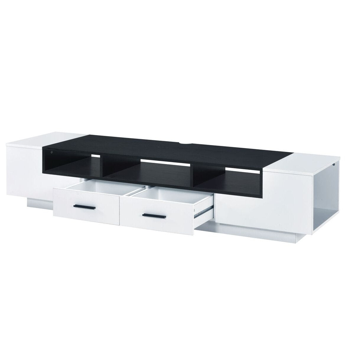 70 Inch Armour TV Stand White Black TV Cabinet - Casatrail.com