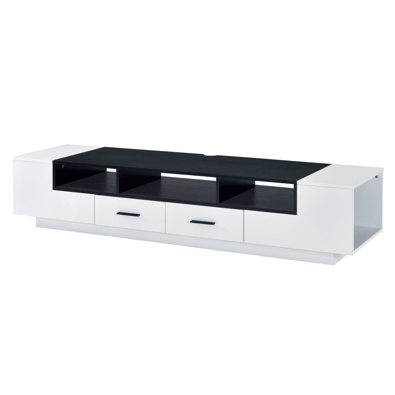 70 Inch Armour TV Stand White Black TV Cabinet - Casatrail.com