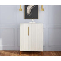 Thumbnail for Modern White Sideboard Cabinet With Gold Handles For Kitchen, Dining Room Furniture Organizer