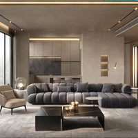 Thumbnail for Nordic Modern L Shape Corner Living Room Modular Sectional Sofa Couch Set