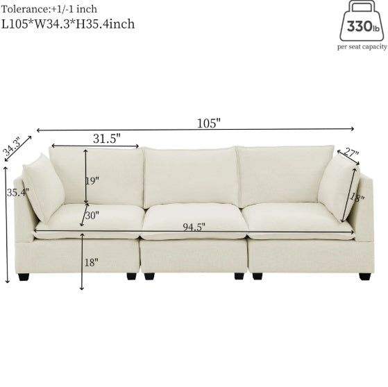 Chenille Fabric Upholstered Living Room Furniture Set