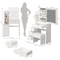 Thumbnail for Bedside Dressing Table With Soft Cushion Stool