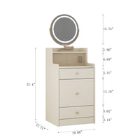 Thumbnail for 3 In 1 Vanity Desk With Mirror And Light, With 2 Drawers And Open Storage Space