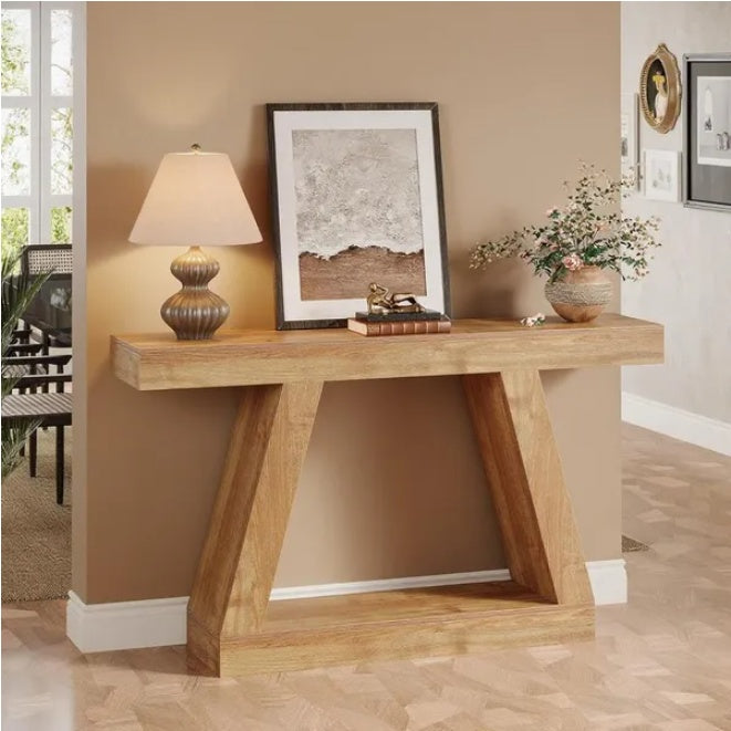 55-Inch Rustic Sofa Table With Storage