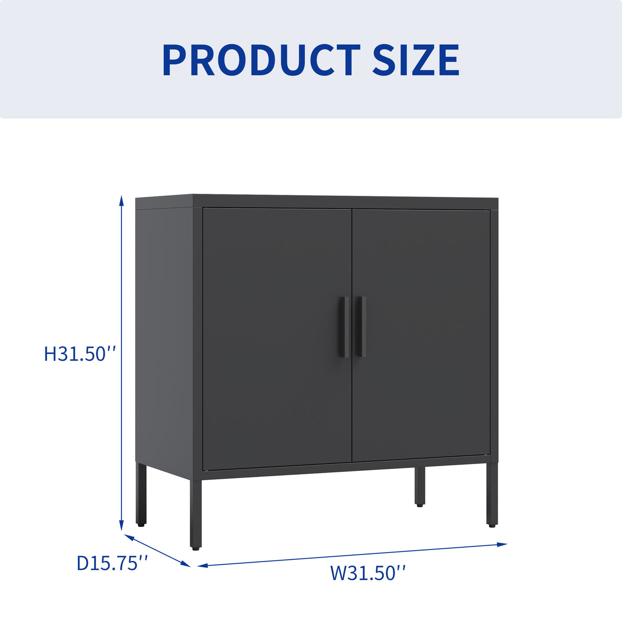 Metal Storage Cabinet With Doors And Adjustable Shelves