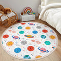 Planets Print Kids Room Round Rug,