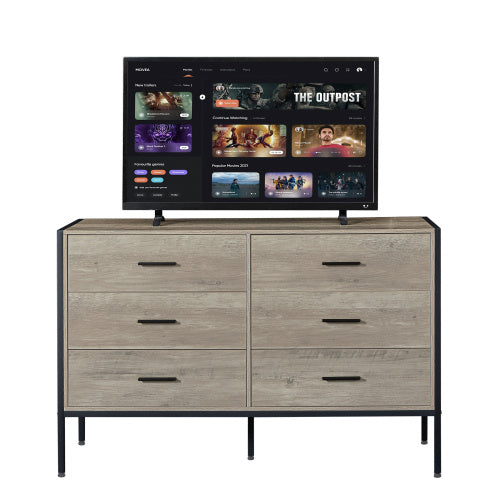 Wooden Dresser With 6 Drawers