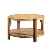 Thumbnail for Round Coffee Table With Solid Wood For Living Room