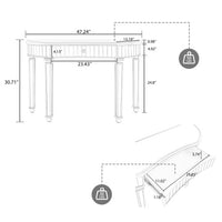 Thumbnail for 47 Half Moon Mirrored Console Table With Fluted Glass