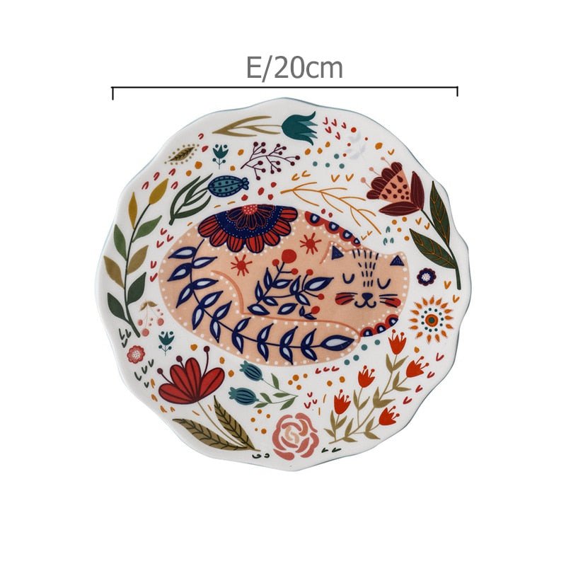 8 Inch Colorful Cat Dinner Plate - Casatrail.com