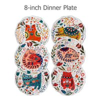 Thumbnail for 8 Inch Colorful Cat Dinner Plate - Casatrail.com