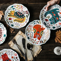 Thumbnail for 8 Inch Colorful Cat Dinner Plate - Casatrail.com