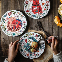 Thumbnail for 8 Inch Colorful Cat Dinner Plate - Casatrail.com