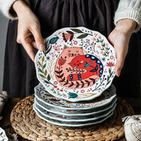 Thumbnail for 8 Inch Colorful Cat Dinner Plate - Casatrail.com