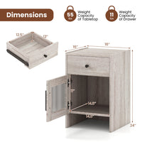 Thumbnail for Nightstand With Drawer And Cabinet