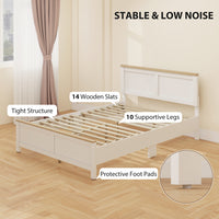 Thumbnail for Queen Platform Bed Frame With Headboard And Footboard