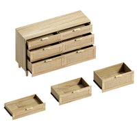 Thumbnail for Rattan 6 Drawer Dresser with Metal Handle & Wood Legs