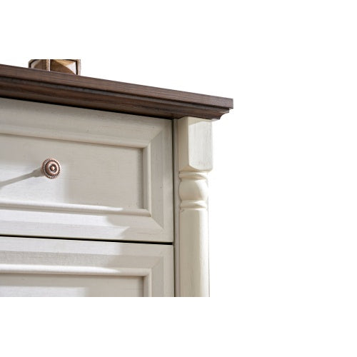 10 Drawer Dresser Chest For Bedroom With Wooden Base And Riser Trim