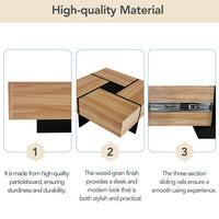Thumbnail for Unique Design Coffee Table With 4 Hidden Storage Compartments