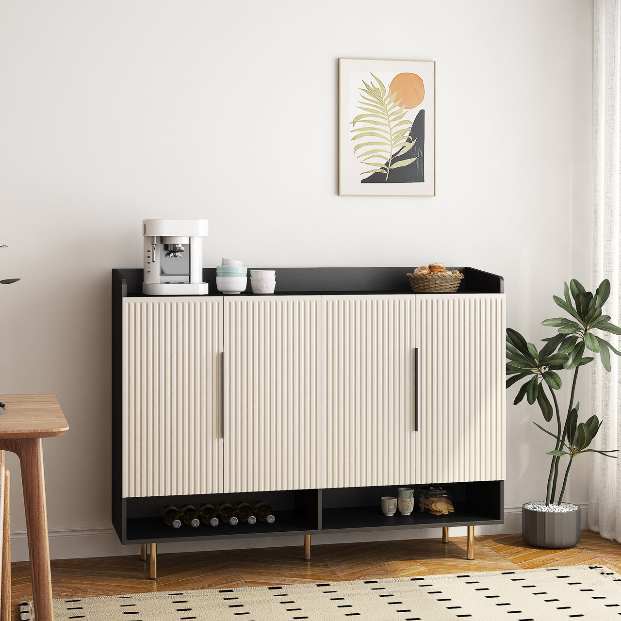 Sideboard With 4 Doors & Adjustable Shelves