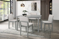 Thumbnail for Grey Finish 5 Piece Dining Room Set Dining Table