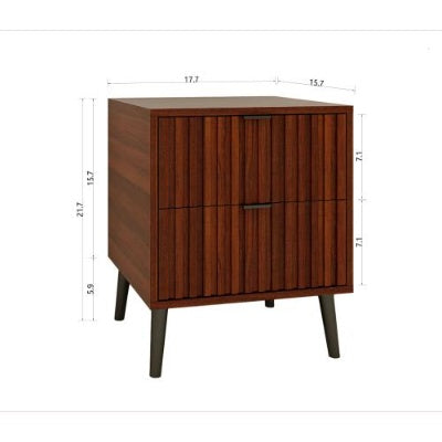 Wooden Nightstand With 2 Drawers