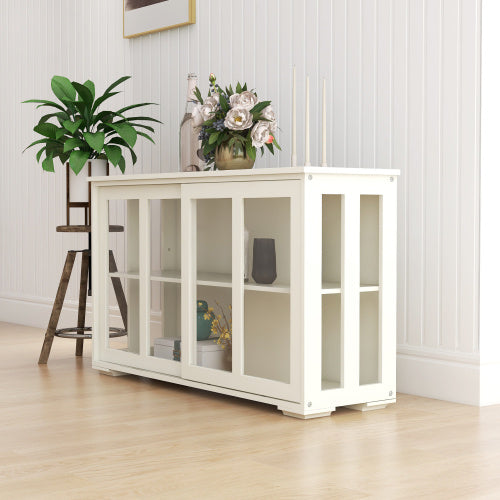 Kitchen Storage Cabinet With Glass Door