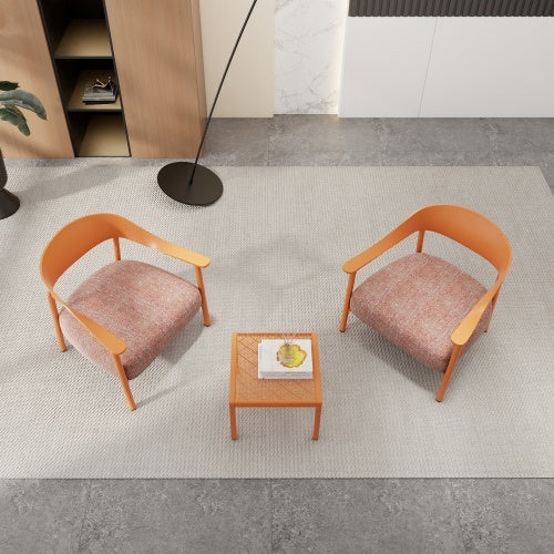 Modern 2 Piece Accent Chair Set With Coffee Table