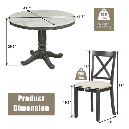 5 Pieces Dining Table And Chairs Set