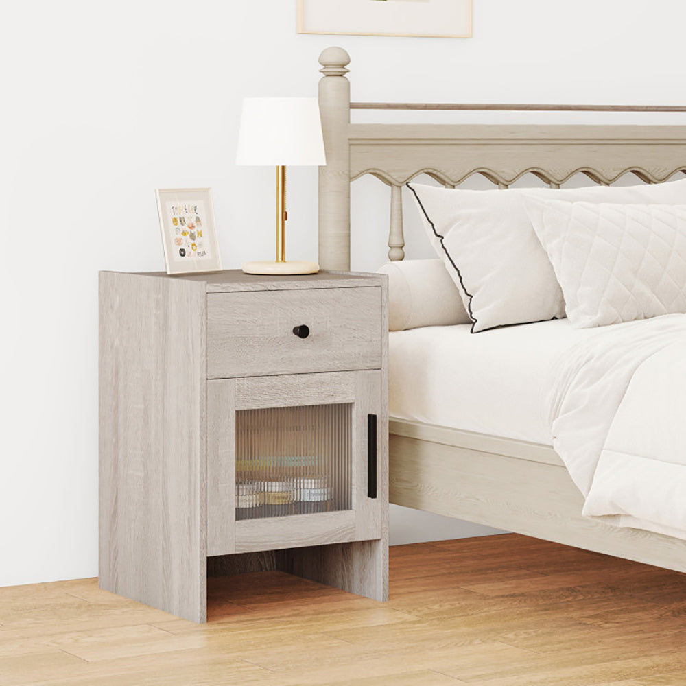 Nightstand With Drawer And Cabinet