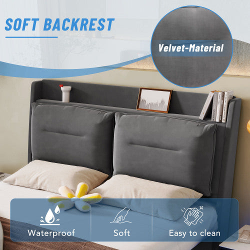 Upholstered King Size Hydraulic Bed