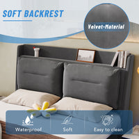 Thumbnail for Upholstered King Size Hydraulic Bed