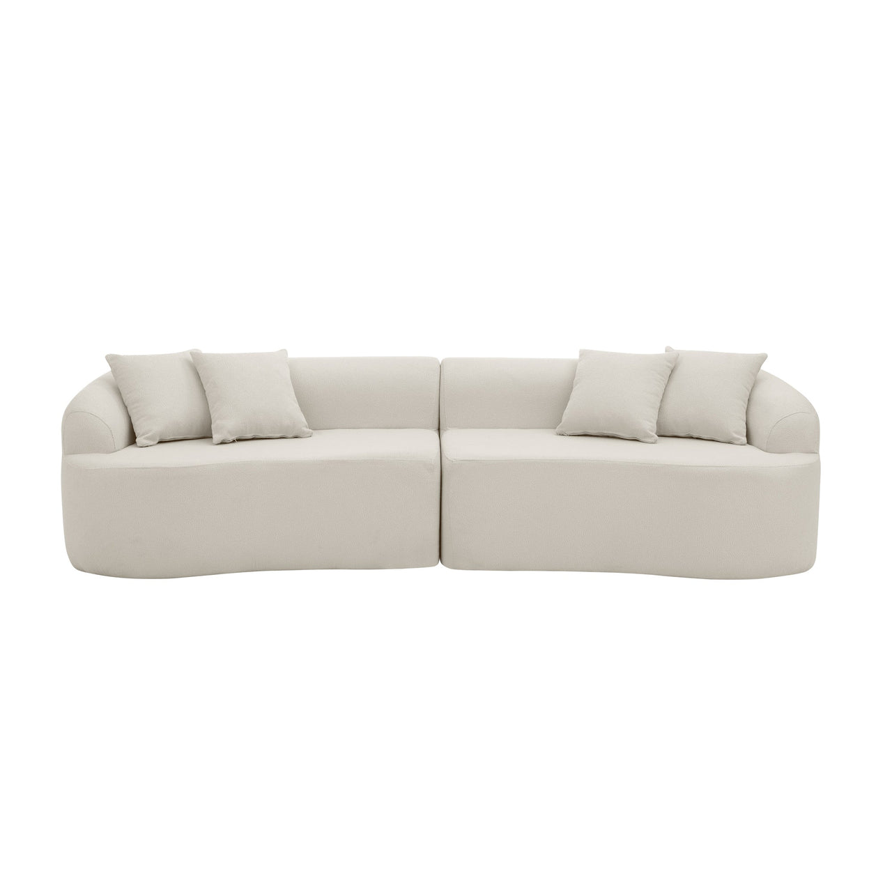 Curved Modular Sectional Sofa in Lamb's Wool Fabric