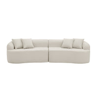 Thumbnail for Curved Modular Sectional Sofa in Lamb's Wool Fabric