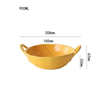 Thumbnail for 900ML Nordic Style Ceramic Salad Bowls with Handle - Casatrail.com